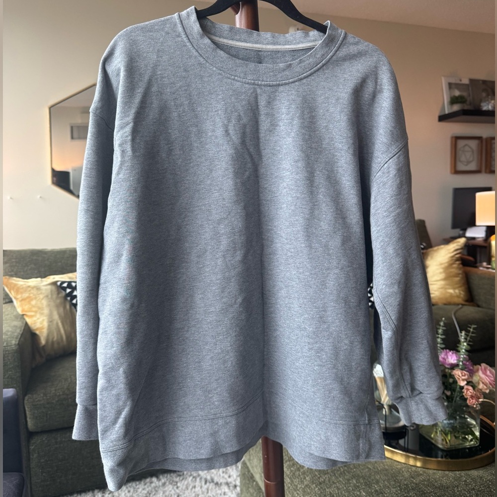 Gray Crewneck Sweatshirt Lululemon Perfectly Oversized Crew.